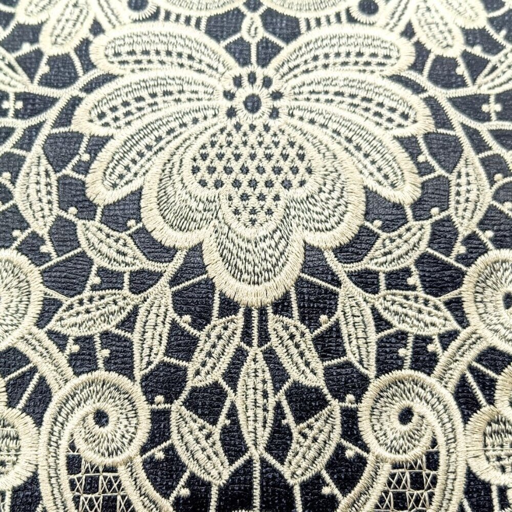 Patricia Nash Toscano Navy Blue Ivory Embroidered Leather Bag - Picture 3 of 15